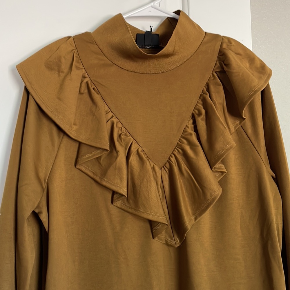 Long Sleeve Turtle Ruffle Dress - Picture 2 of 7